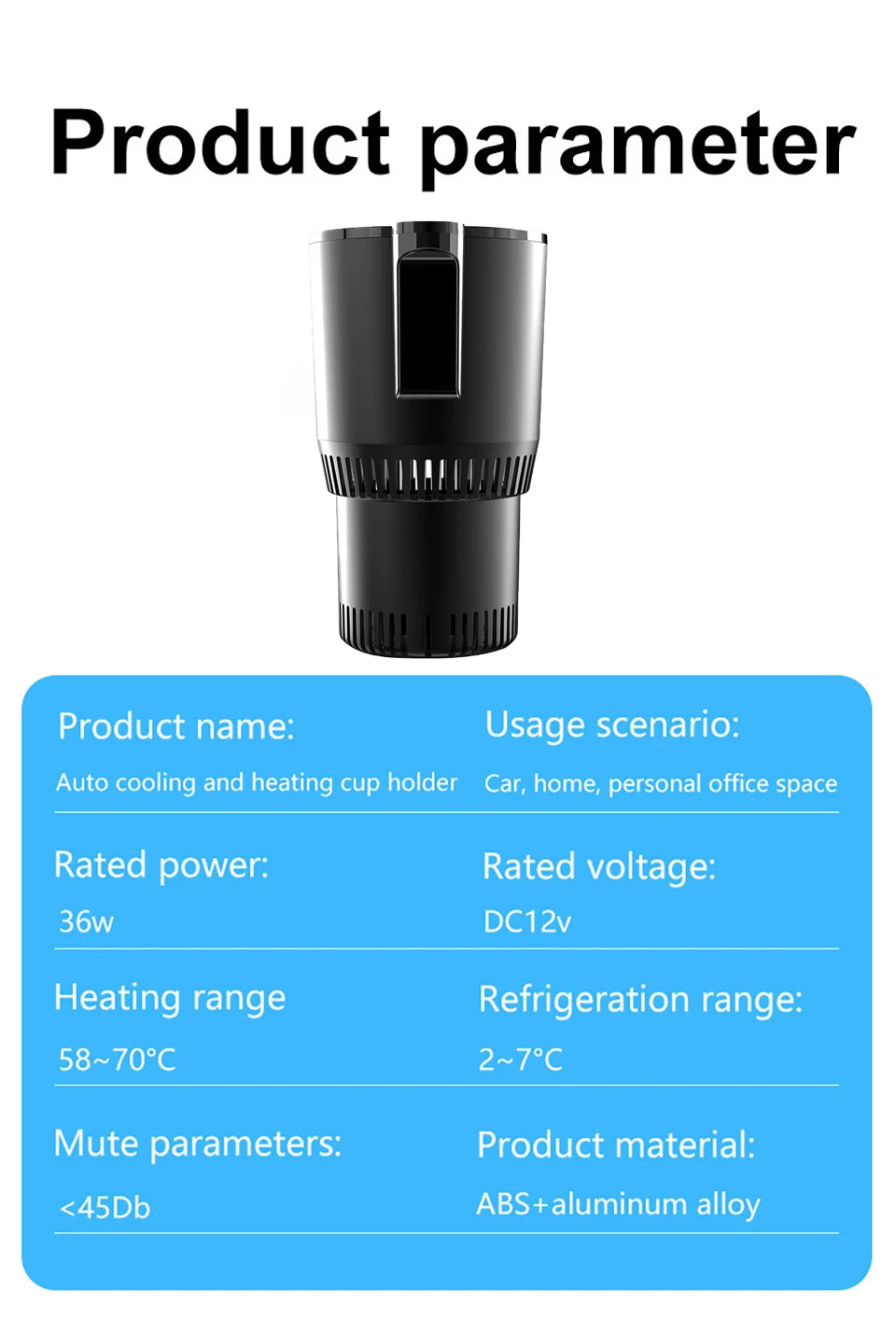2-in-1 Car Heating and Cooling Cup With Display Screen 12V Button Control For Hot and Cold Functions Beverage Bottle Thermos Cup