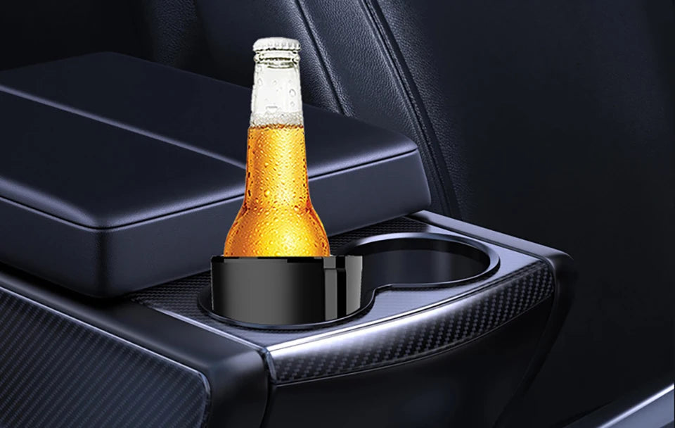 2-in-1 Car Heating and Cooling Cup With Display Screen 12V Button Control For Hot and Cold Functions Beverage Bottle Thermos Cup