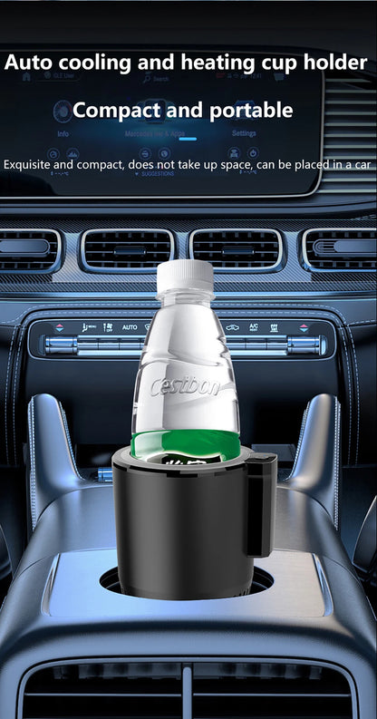 2-in-1 Car Heating and Cooling Cup With Display Screen 12V Button Control For Hot and Cold Functions Beverage Bottle Thermos Cup