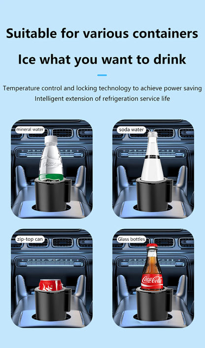 2-in-1 Car Heating and Cooling Cup With Display Screen 12V Button Control For Hot and Cold Functions Beverage Bottle Thermos Cup